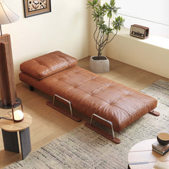 Cocochairs Foldable Sofa Bed in Caramel Eco-Leather – 4-in-1 Convertible Chair, Chaise & Bed
