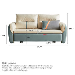 71.7"  Folding Leisure Sofa Bed with Storage Pocket