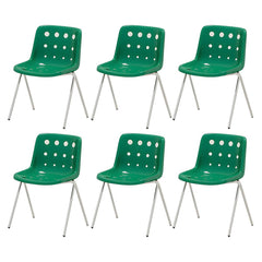 Stackable Scandinavian Style Plastic & Acrylic Side Chair with Low Back Dining Chairs