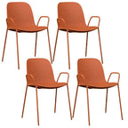 Scandinavian stackable kitchen chair with plastic and acrylic seat and metal legs
