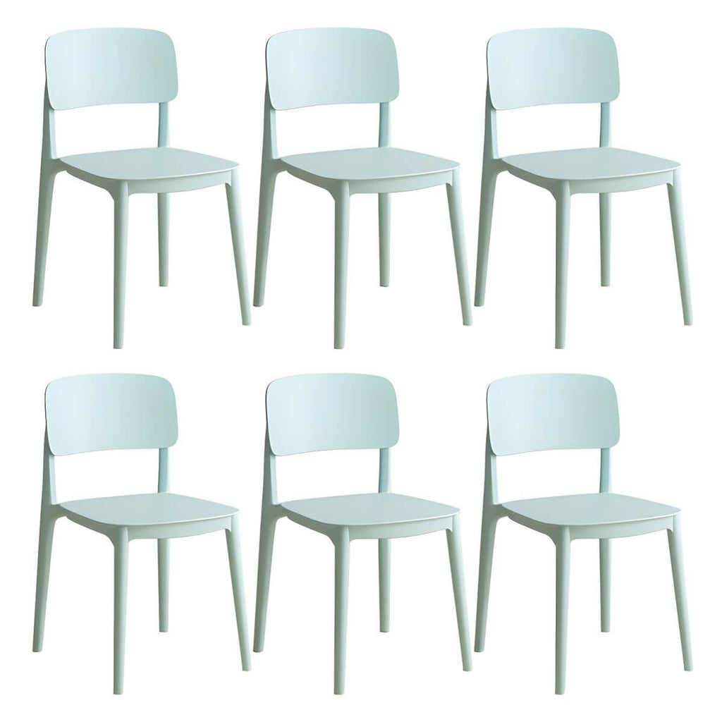 Scandinavian style stackable plastic and acrylic side chair for kitchen and dining