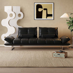 Living Room Double Sided Sofa with Leather Upholstery