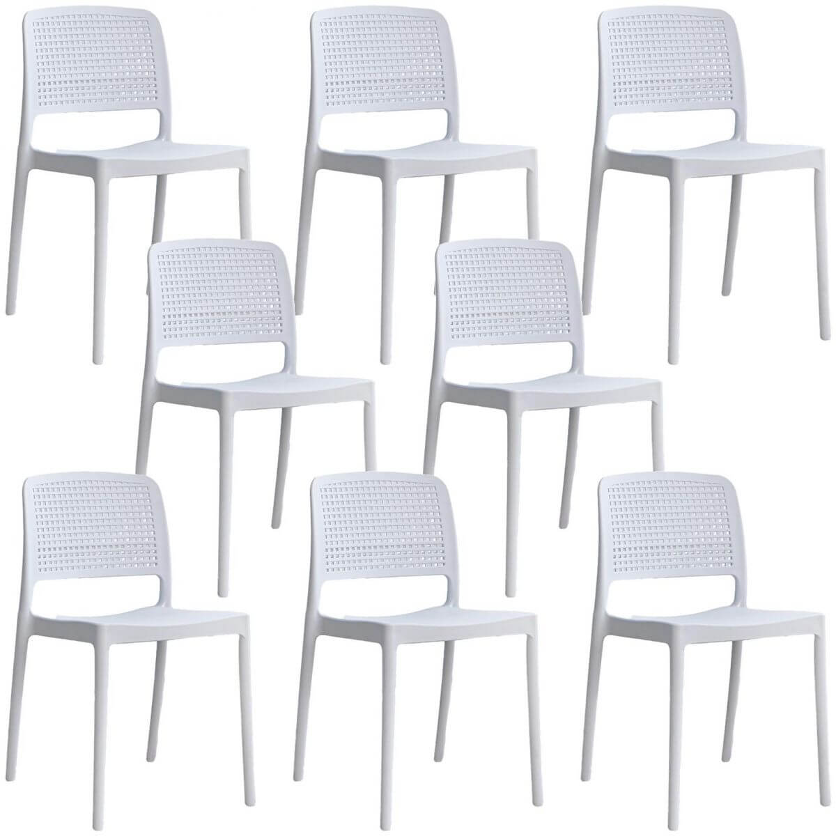 Stackable modern plastic and acrylic side chair for kitchen and dining use