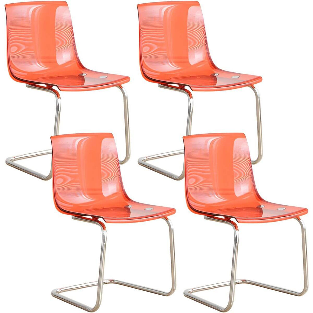 Scandinavian style plastic and acrylic non-upholstered side dining chair