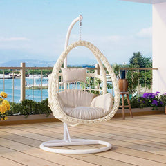 Metal 2-Seater Porch Swing with Stand, Complete with Chain, Stand, and Cushions, Pink Porch Swings