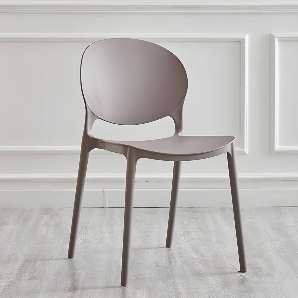 Modern acrylic dining side chair with open back, 32 inches tall, ideal for restaurant seating