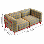 Plaid Sofa Series with Retro Colorblock Steel Frame for Creative Living Rooms