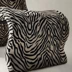 Editorial Black White Zebra Accent Chair With Plush Chenille