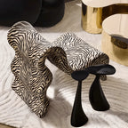 Editorial Black White Zebra Accent Chair With Plush Chenille