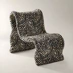 Editorial Black White Zebra Accent Chair With Plush Chenille