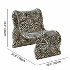 Editorial Black White Zebra Accent Chair With Plush Chenille Dimensions