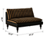 Editorial-Style Retro Sofa in Textured Stripe Fabric and Blackened Wood Frame