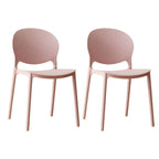 Scandinavian plastic dining chair with open back and four legs, ideal for home use