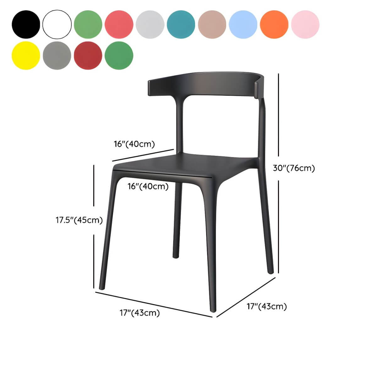 Stackable Nordic acrylic dining chair with backrest and acrylic legs