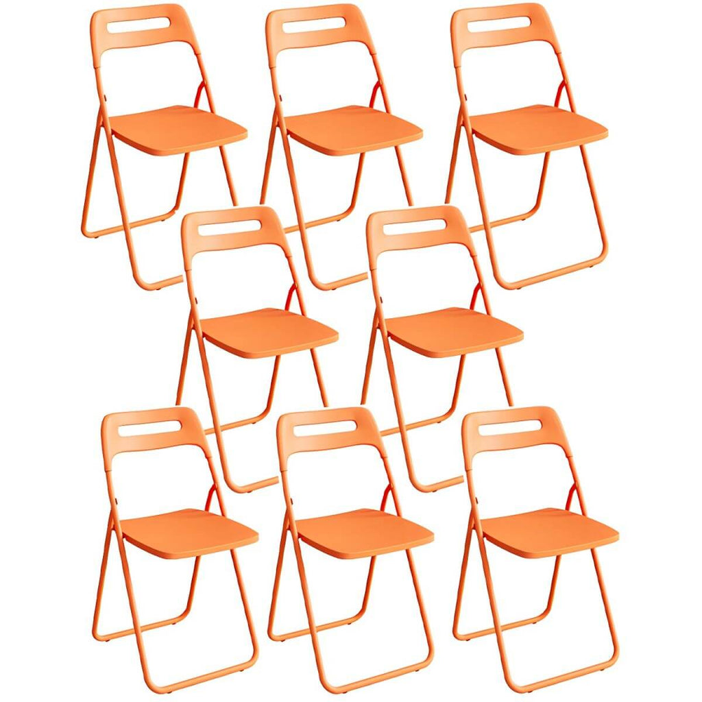 Modern collapsible open back side chair made of plastic and acrylic, ideal for kitchen and dining areas