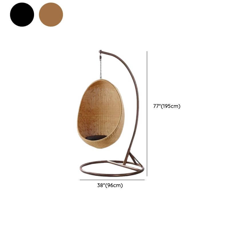 Upholstered tropical cocoa porch swing with heat-resistant plastic stand and chain