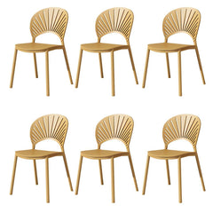 Scandinavian Style Plastic & Acrylic Side Chair with Low Back for Kitchen & Dining Dining Chairs