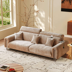Contemporary Chenille Lounge Sofa with Removable Couch Cover