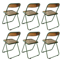 Contemporary Acrylic Open Back Folding Armless Chair for Dining Room Dining Chairs