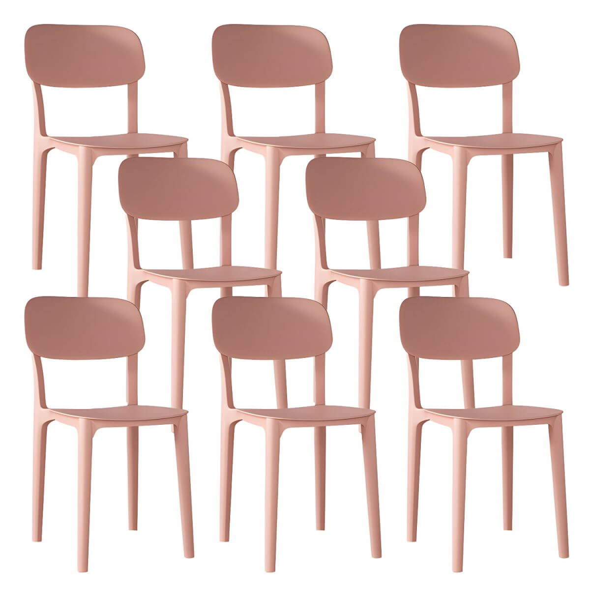 Stackable Nordic acrylic dining chair with backrest and acrylic legs