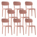 Stackable Nordic acrylic dining chair with backrest and acrylic legs