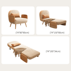 MidCentury modern single sofa bed with rattan, convertible folding daybed and lounge chair