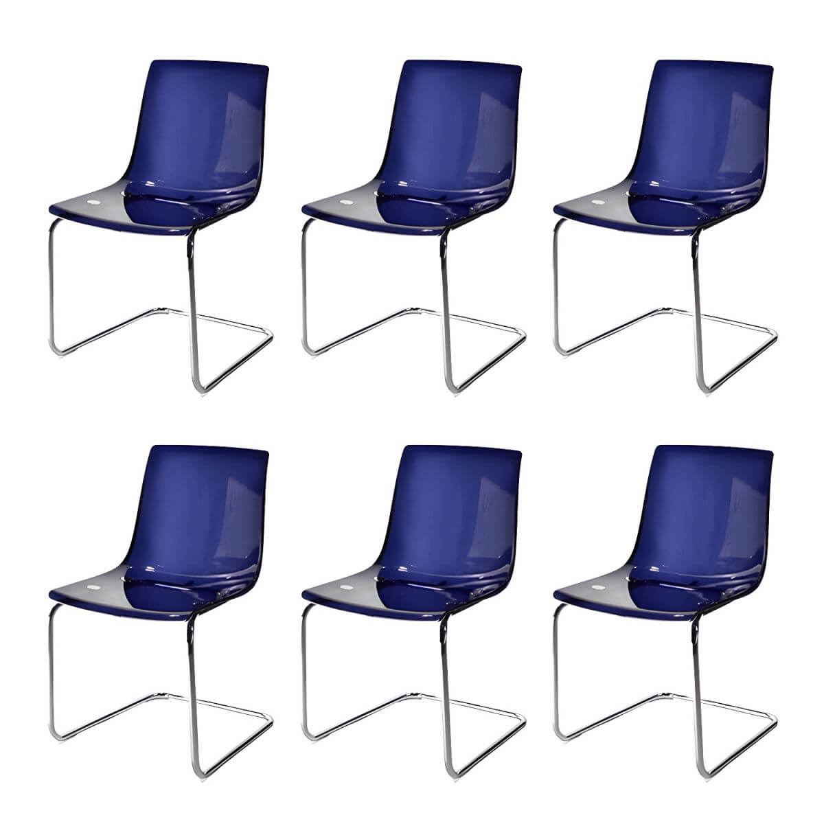 Scandinavian style low back side chair made of plastic and acrylic, ideal for kitchen and dining areas