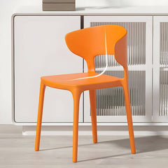 Scandinavian Stackable Side Chair with Open Back and Plastic & Acrylic Material Dining Chairs