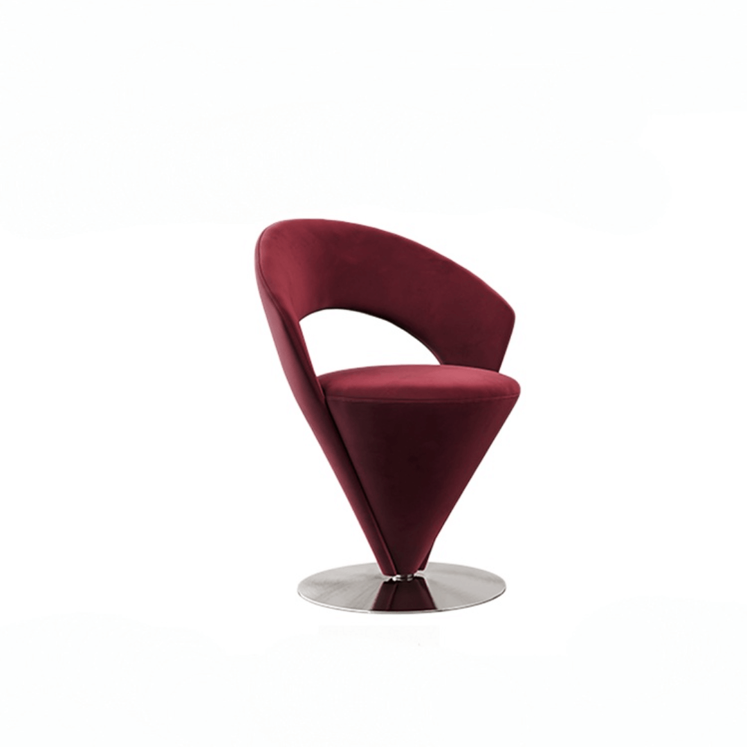 Pink and khaki Luxe Cone vanity stool with swivel feature for stylish seating