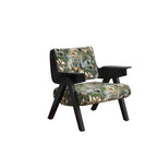 Accent arm chair with fixed back and armrest, available in solid color, striped, and floral patterns