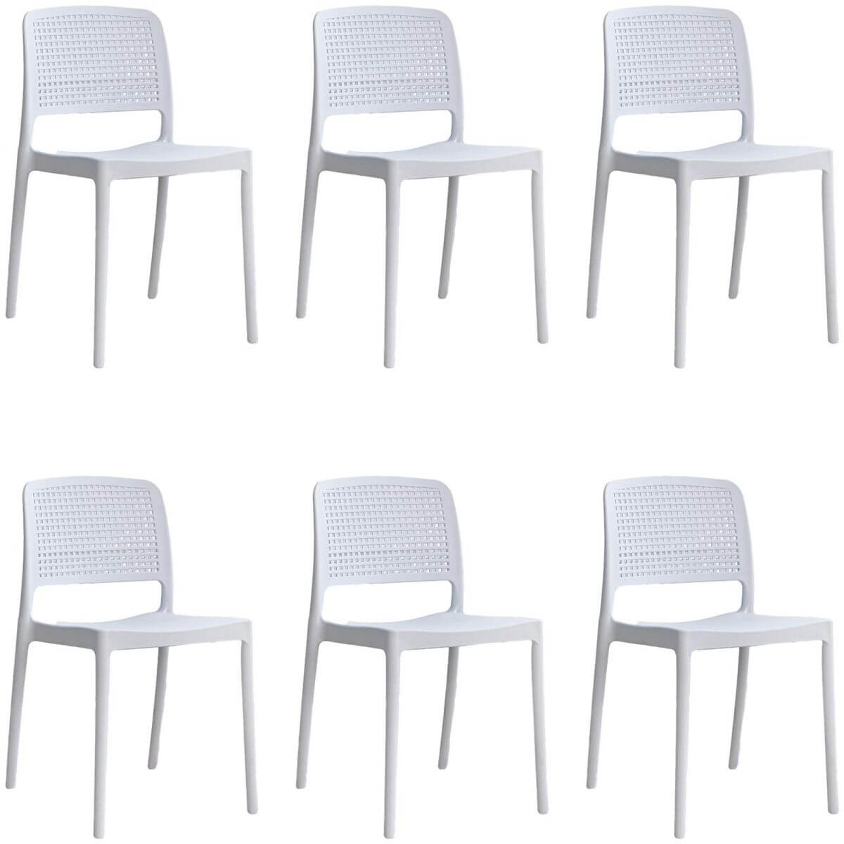 Stackable modern plastic and acrylic side chair for kitchen and dining use
