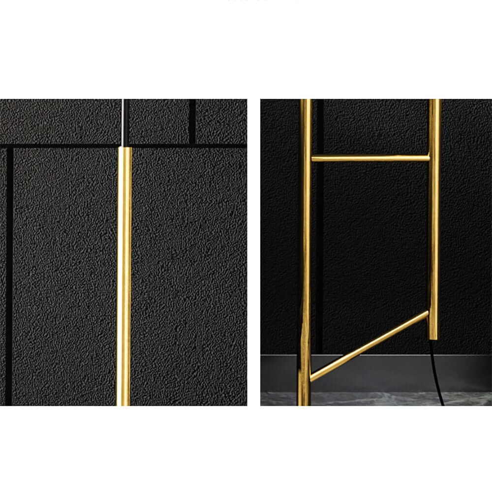 Elegant Black and Gold Glass Tray Table Lamp with Amber Shade