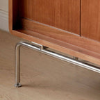 Elegant Brown Wooden Sideboard with Shelves and Drawers