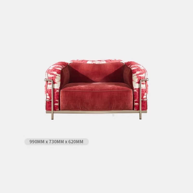 Elegant Cotton Sofa with Stainless Steel Frame for Modern Living