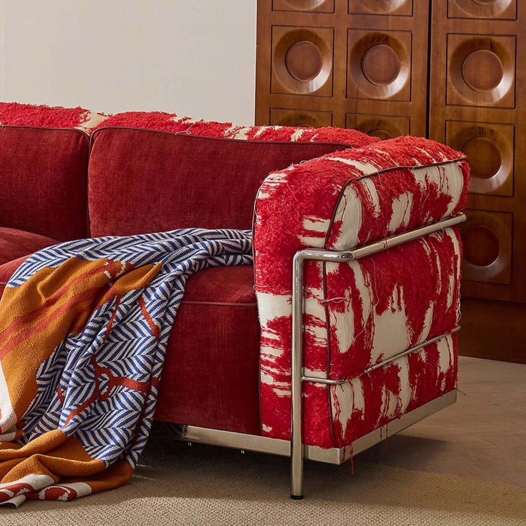 Elegant Cotton Sofa with Stainless Steel Frame for Modern Living