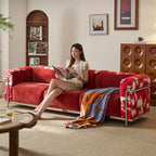 Elegant Cotton Sofa with Stainless Steel Frame for Modern Living