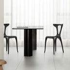 Elegant Deep Brown Solid Wood Lounge Chair with Unique Backrest