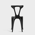 Elegant Deep Brown Solid Wood Lounge Chair with Unique Backrest