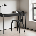 Elegant Deep Brown Solid Wood Lounge Chair with Unique Backrest