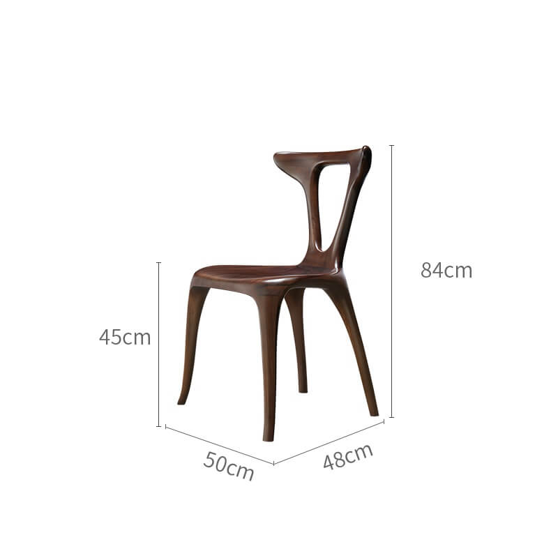 Elegant Deep Brown Solid Wood Lounge Chair with Unique Backrest Dimensions