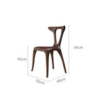 Elegant Deep Brown Solid Wood Lounge Chair with Unique Backrest Dimensions