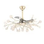 Elegant Gold Acrylic LED Ceiling Fan Light with Remote Control