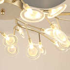 Elegant Gold Acrylic LED Ceiling Fan Light with Remote Control