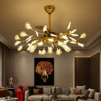 Elegant Gold Acrylic LED Ceiling Fan Light with Remote Control