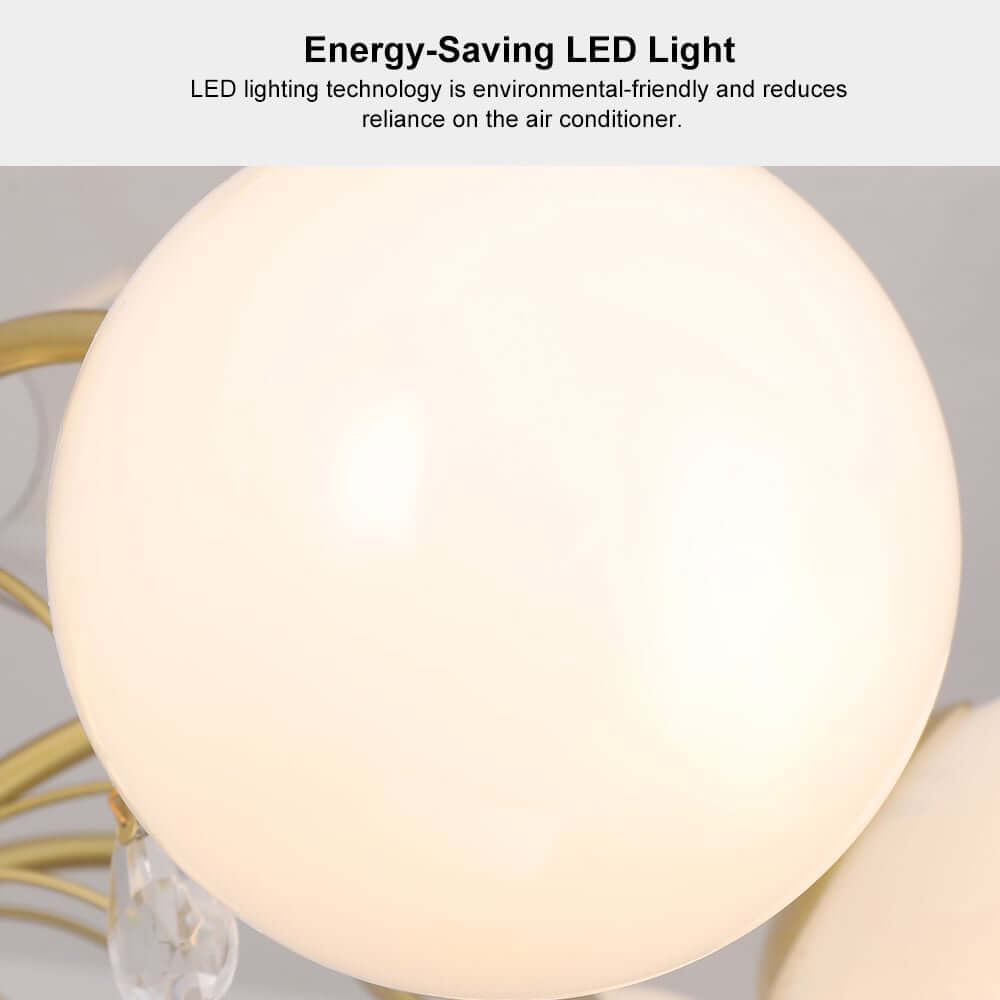 Elegant Gold Iron Chandelier Ceiling Fan with Remote Control