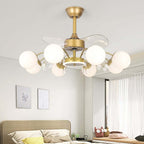 Elegant Gold Iron Chandelier Ceiling Fan with Remote Control Main Product Image