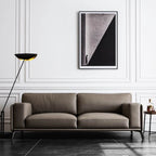 Spacious elegant gray Nordic sofa with microfiber leather upholstery, measuring 110 inches long main product image