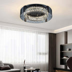 Elegant K9 Crystal Lantern Ceiling Light with Dimmable LED
