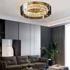 Elegant K9 Crystal Lantern Ceiling Light with Dimmable LED
