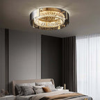 Elegant K9 Crystal Lantern Ceiling Light with Dimmable LED
